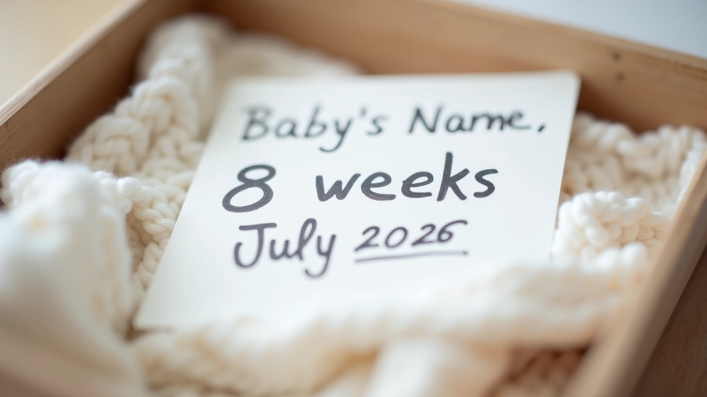 Whiteboard marker next to simple cardstock showing baby's age and date written clearly in dark marker