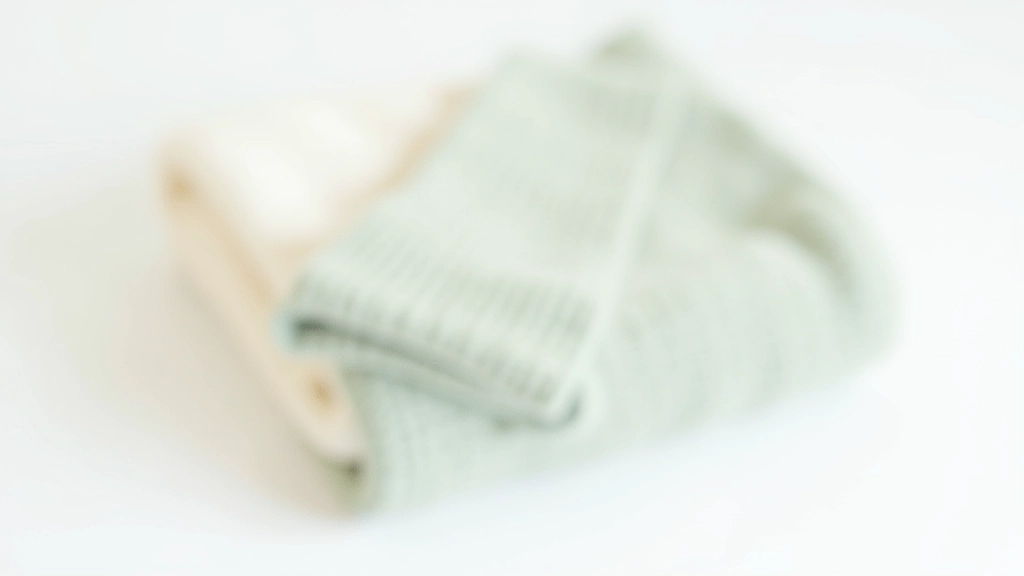 Knitted baby blanket folded with milestone cards showing monthly growth photos