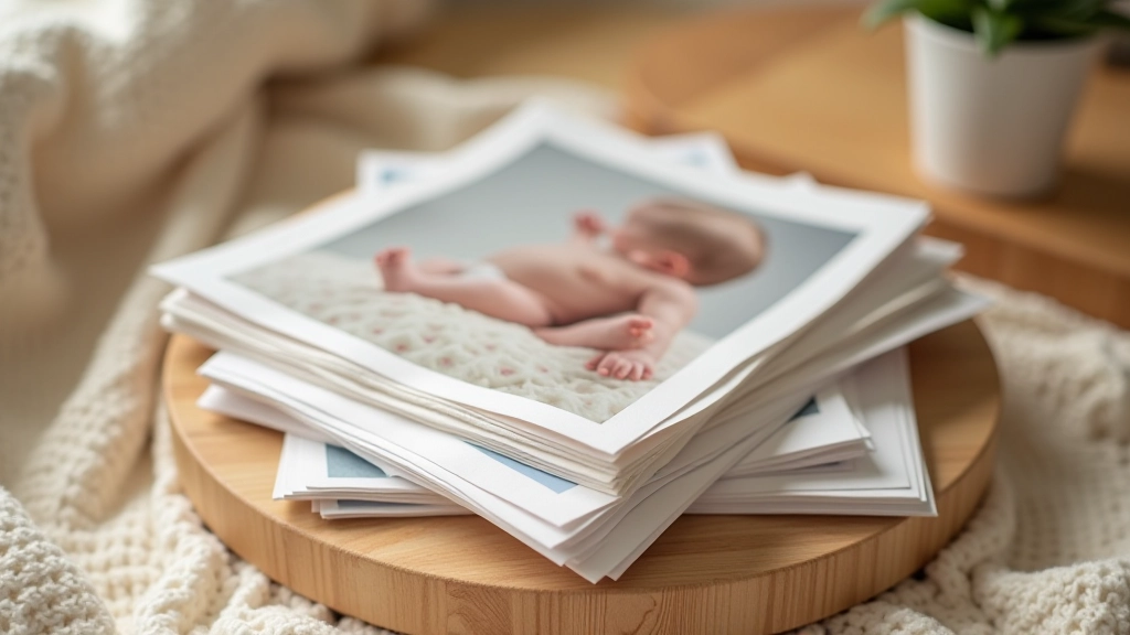 Stack of printed photos and archival papers showing different paper types and quality in natural light